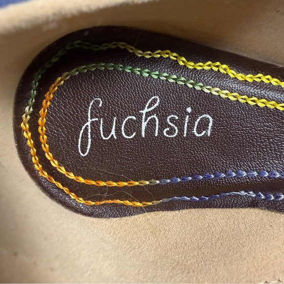 Fuchsia "Denim" Blue and Tan Flats, NIB, Size 10 WIDE - Picture 6 of 8